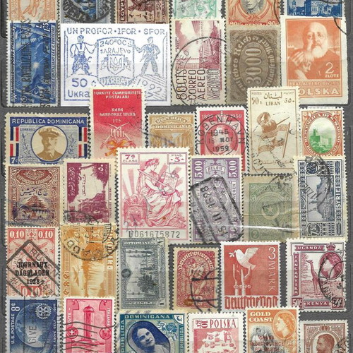 Lot of foreign stamps used, sealed