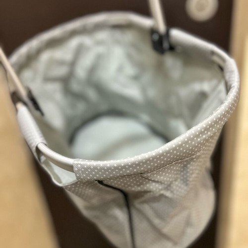 German shopping basket gray with white dots, new