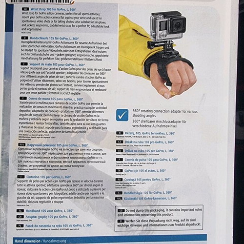 GoPro wrist strap camera mount new in packaging
