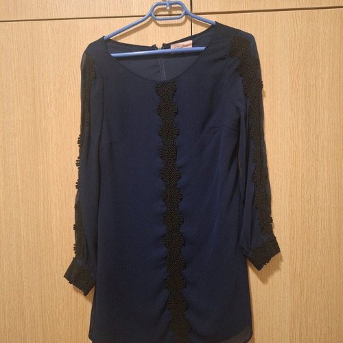 Darling evening blue dress with black details new, size M