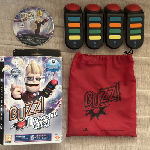 Buzz World Quiz Big Box PlayStation 3 PS3 used, Greek version without USB