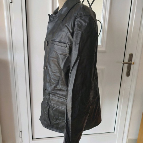 Leather jacket black XL like new, genuine leather