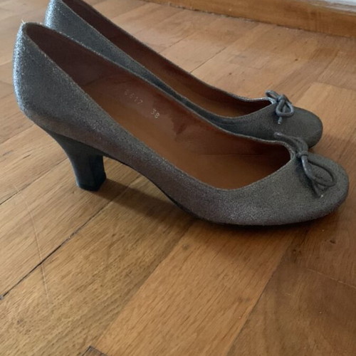 Ballerina shoes gray like new, leather, size 38