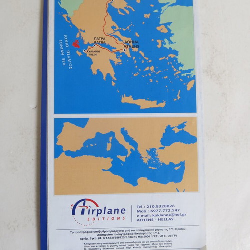 Map of Kefalonia and Ithaka used, Airplane Editions