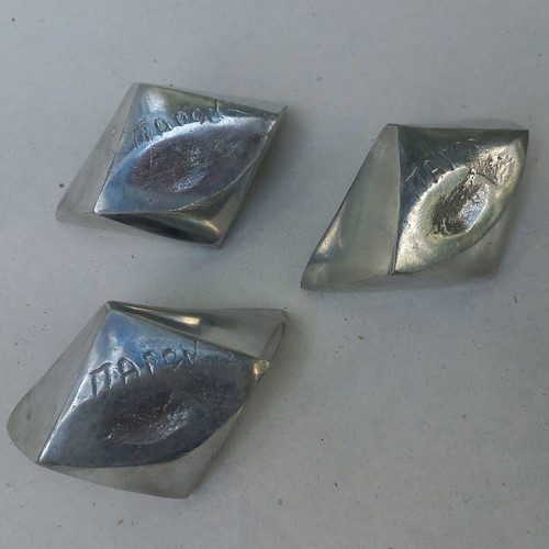 Decorative boat set like new, aluminum cast, 3 pieces