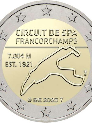 Βέλγιο 2 Ευρώ 2025 καινούργιο Spa-Francorchamps coincard