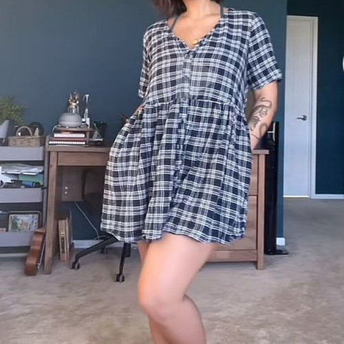 Plaid Flannel Babydoll Dress like new, size XS