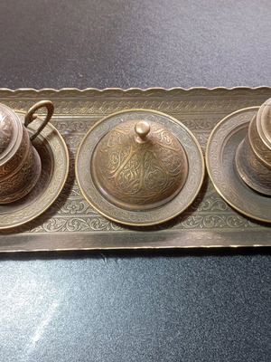 Σετ σερβιρίσματος τουρκικού καφέ οθωμανικού στυλ μεταχειρισμένο