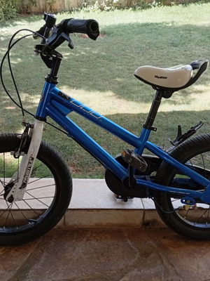 Royal Baby 16" mountain bike used, blue, with training wheels