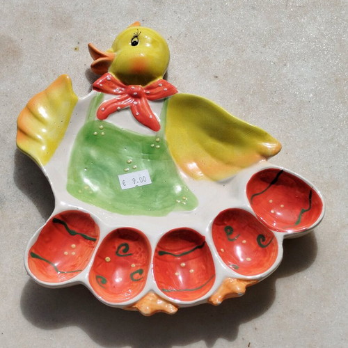 Easter porcelain egg holder new with canary design