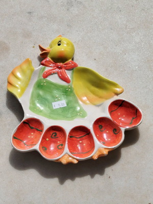 Easter porcelain egg holder new with canary design