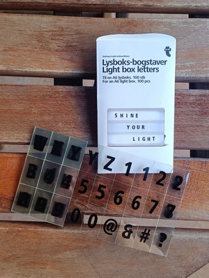 100 letters, numbers and symbols for A6 light box