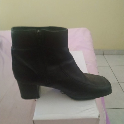 Leather ankle boots used, black, size 38