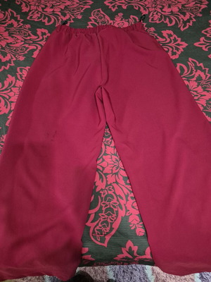 Red fabric plus size pants like new, size 54 XXL