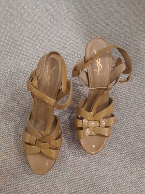 YSL Saint Laurent Tribute patent leather sandals used, size 41