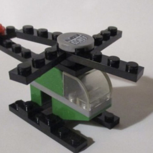 Lego airplane blocks and figures & Ausini City Mini Helicopter, 33 pieces