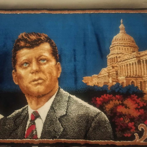 Vintage John Kennedy 1960 decorative textile rug new
