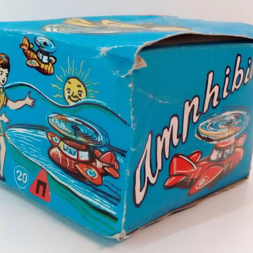 Priftis Wind-Up Plastic Amphibious Helicopter 60's Like New