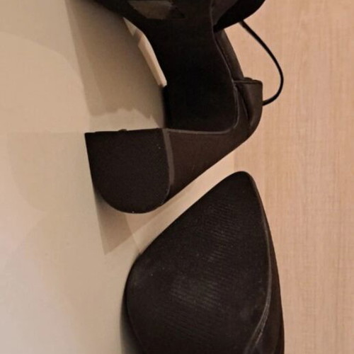 Luigi satin high heel pumps with ankle strap, black