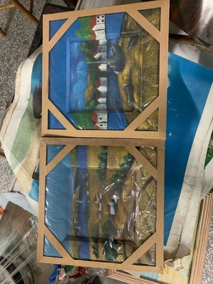 Painted canvas set of 2 new