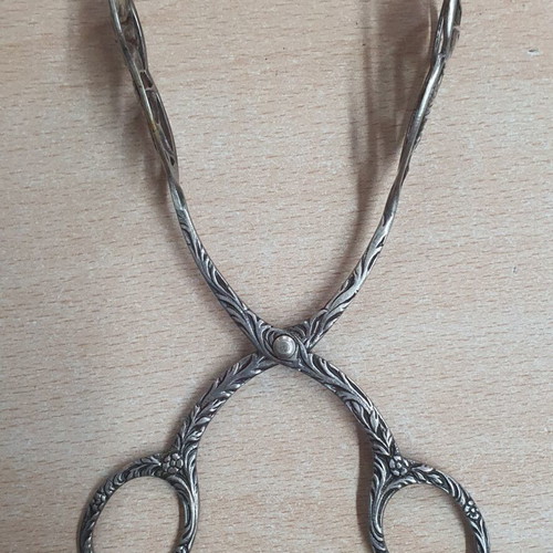 Vintage Silver 800 Serving Tongs used, 14.5 cm