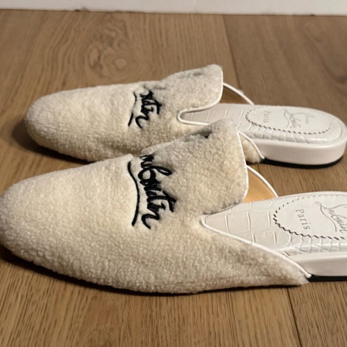 Christian Louboutin Navy Coolito Donna slippers like new, white