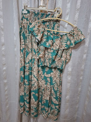 Defox Summer Set cotton crop top and maxi skirt like new