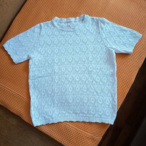 Zara knitted blouse size S like new, 100% cotton, white