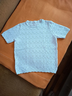 Zara knitted blouse size S like new, 100% cotton, white