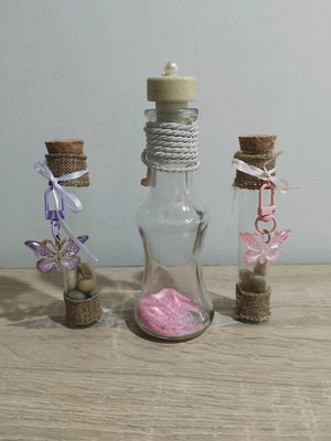 Decorative bottles like new, set of 3 pieces