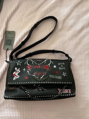 Zadig Voltaire Punk Grained Leather Shoulder Bag New With Tags