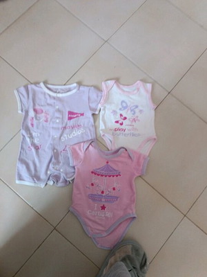 Baby bodysuits used, up to 3 months, cotton
