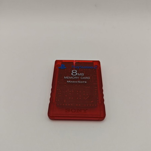 Sony PlayStation 2 Memory Card, clear red