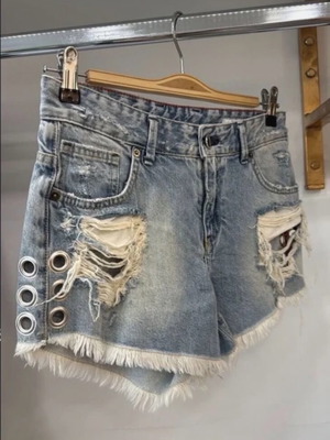 Denim shorts John Enzzo like new, blue with silver detail