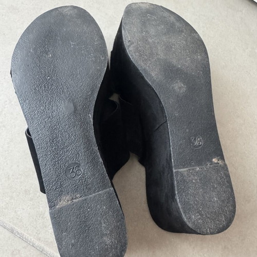 Arte Piedi leather suede platform sandals size 36 like new black