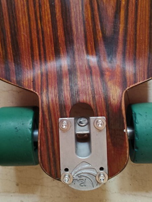 Skate used, 85×23 cm, Paris trucks, brown deck, green wheels