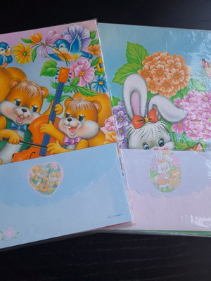Letter writing set used x2 with squirrel and rabbit designs