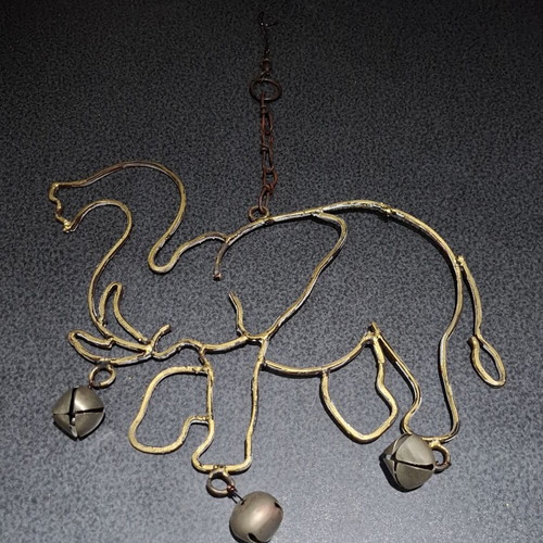 Handmade Metal Wall Decor Elephant Wind Chime used