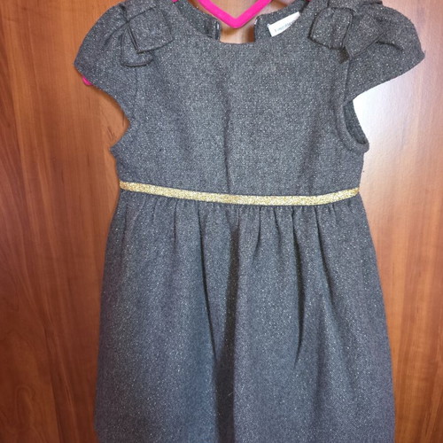 Fagottino Gray Festive Dress for Girls 30-36 Months Like New