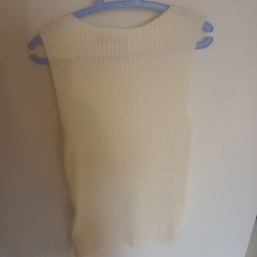 Zini knitted top like new, cotton, white and beige, size S