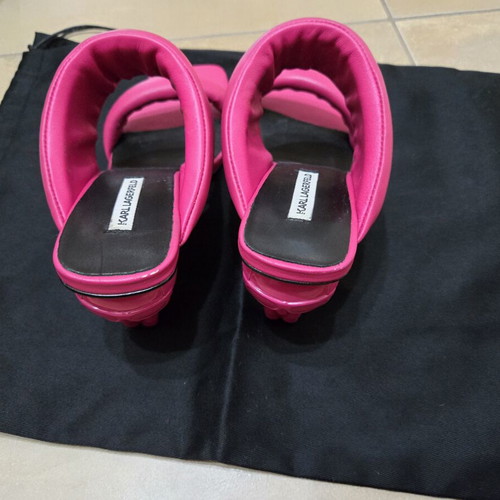 Karl Lagerfeld Ikon Heel Padded 2-Strap Sandal size 37 like new, pink