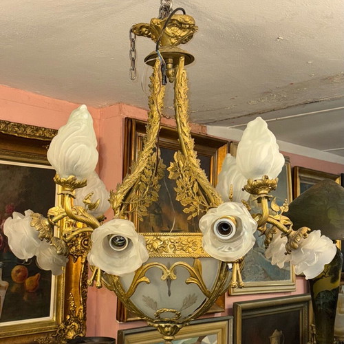 Chandelier used 12 lights bronze