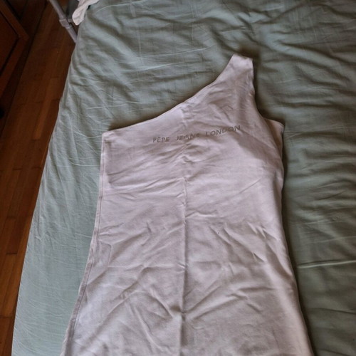 Pepe Jeans white one-shoulder blouse used, size medium