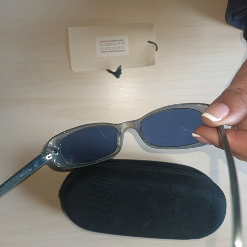 Emporio Armani sunglasses like new, blue acetate with rhinestones