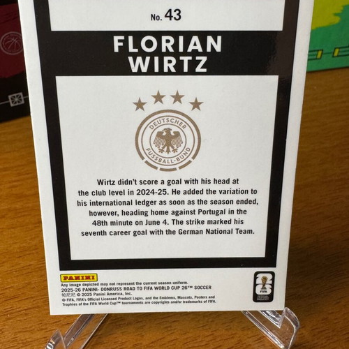 2025-26 Panini Donruss Road To FIFA World Cup Soccer Florian Wirtz Optic #43 Germany like new