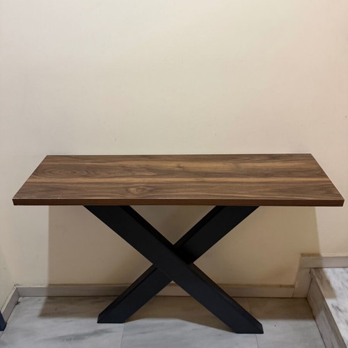 Entrance buffet like new, walnut wood with anthracite iron bases