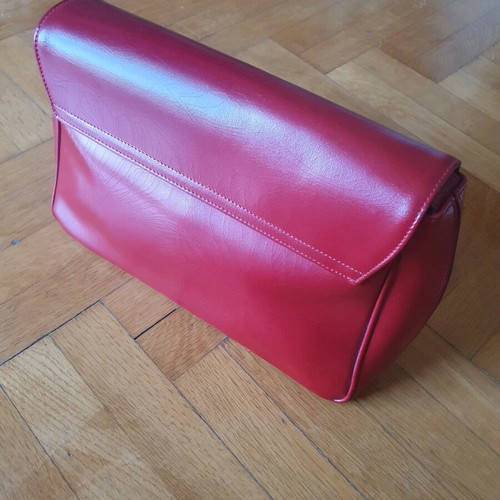 Mancini shoulder bag 100% leather red new made in Italy