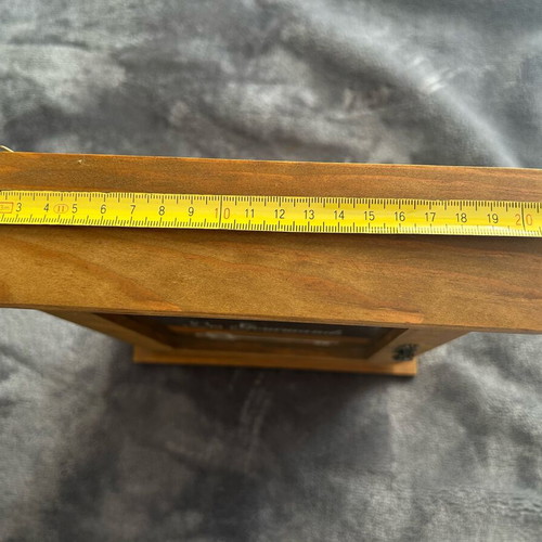 Wooden key holder with 6 slots and glass new