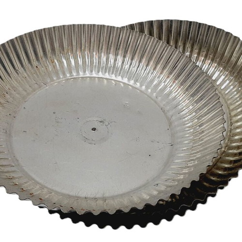 Vintage aluminum round baking pans set of 3 used, 21 cm