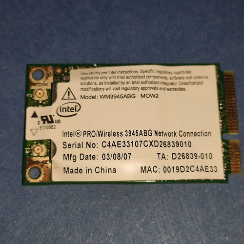 Intel PRO/Wireless 3945ABG PCIe Wireless Network Card like new